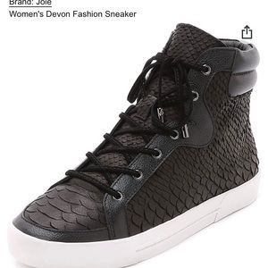 Joie Devon embossed leather high top sneakers 39
